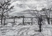 Waldemar Rosler Landscape in lights fields in the winter oil painting picture wholesale